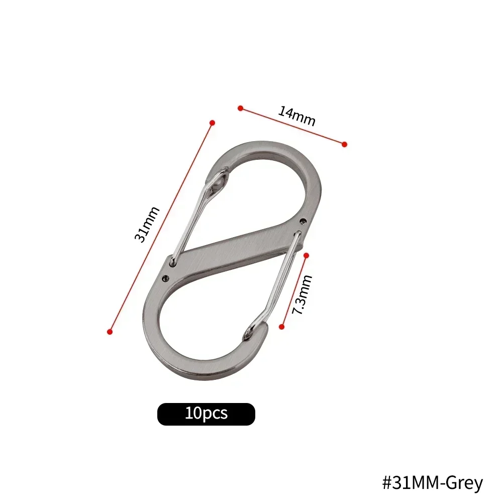 10Pcs S Typ Mini Schlüsselbund Haken Edelstahl Karabiner Mit Schloss Anti-Diebstahl Outdoor Camping Rucksack Schnalle Key-Lock Werkzeug