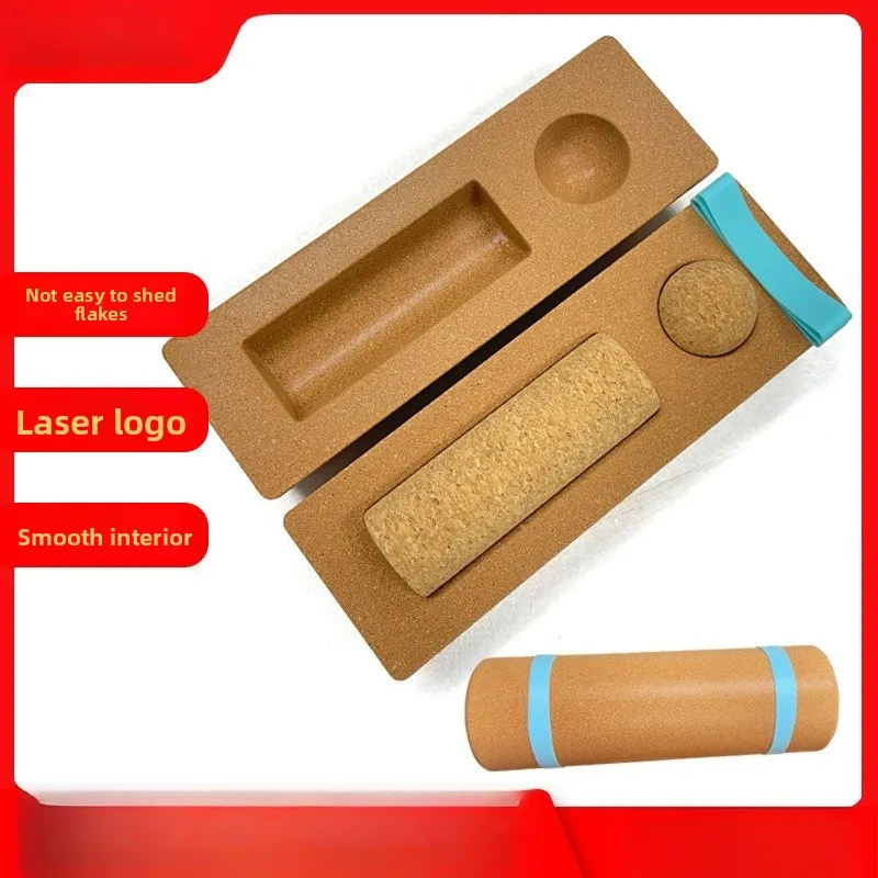 Portable Cork Anti Slip Yoga Balance Trainer Set, Fitness Board with Split Half Round Massage Column Core Training Workout Gear