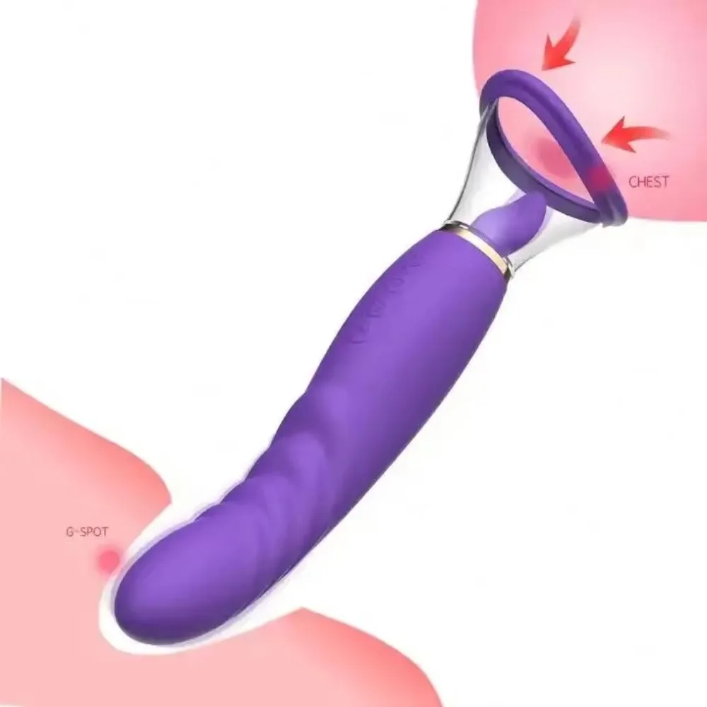 New 3-in-1 Oral Licking Av Wand Devices Female Masturbation Tongue Sucking Vibrator for Women Breast Nipple Pump Vibrator