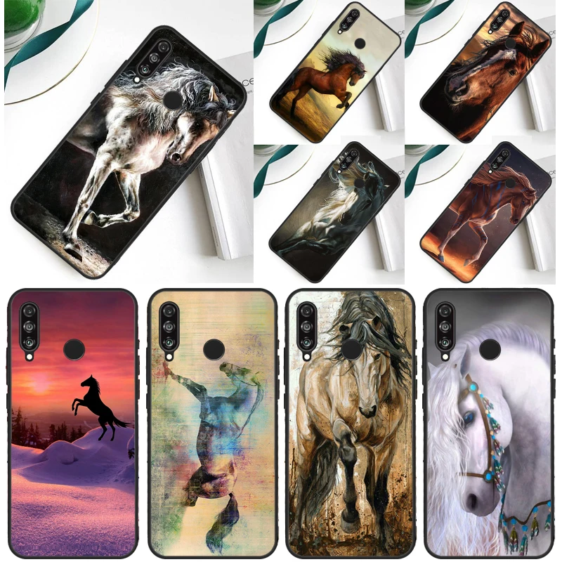 Horse animal painting For Huawei P30 Pro P60 P50 P20 P40 P Smart Nova 9 5T Honor Magic 5 Lite X8 X9 a 50 70 Case