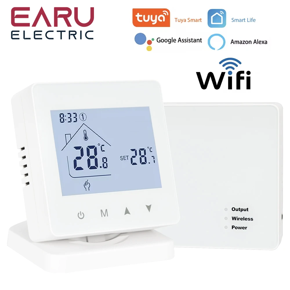 Termostato ambiente Wireless Smart RF per caldaia a Gas riscaldamento Touch Screen regolatore di temperatura termostato WiFi programmabile domestico