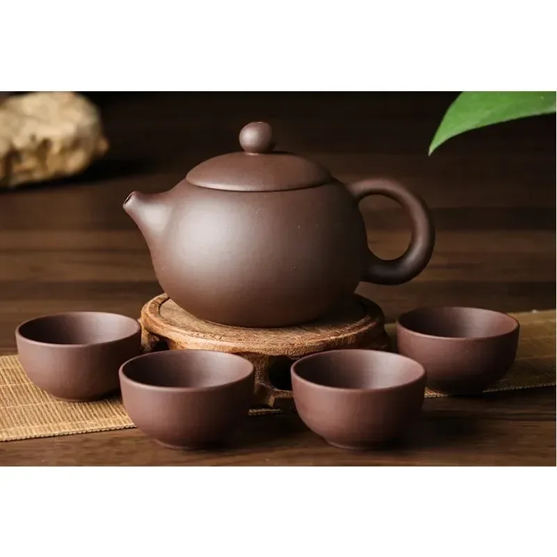 Authentic and Rare Exquisite Purple Clay Handmade Xishi Teapot - Beautiful Traditional Tie Guanyin Puer Kettle Set with Rare Uni