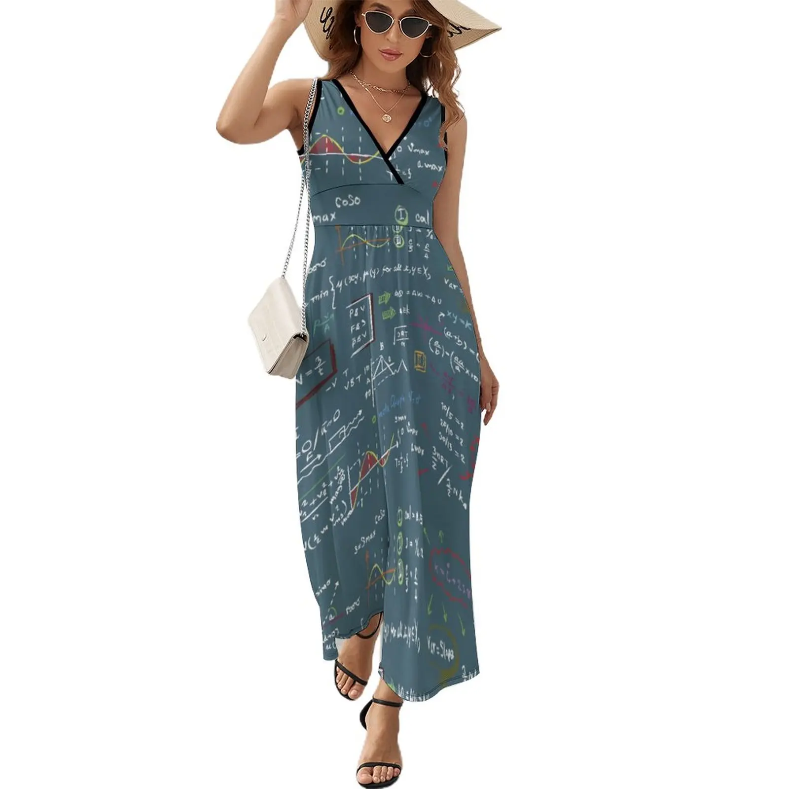 Math Teacher Gifts Dress Street Style Boho Beach Long Dresses Woman Vintage Design Maxi Dress Gift