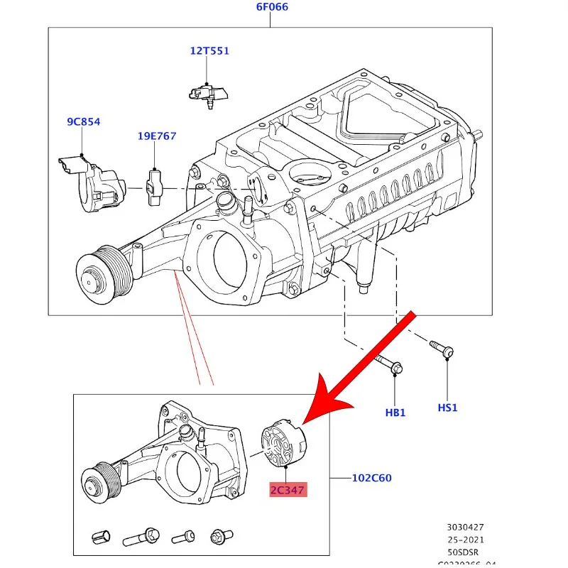 Supercharger Isolator Coupler for Jaguar XJ Land Rover Range 3.0L 5.0L LR160736 LR160735