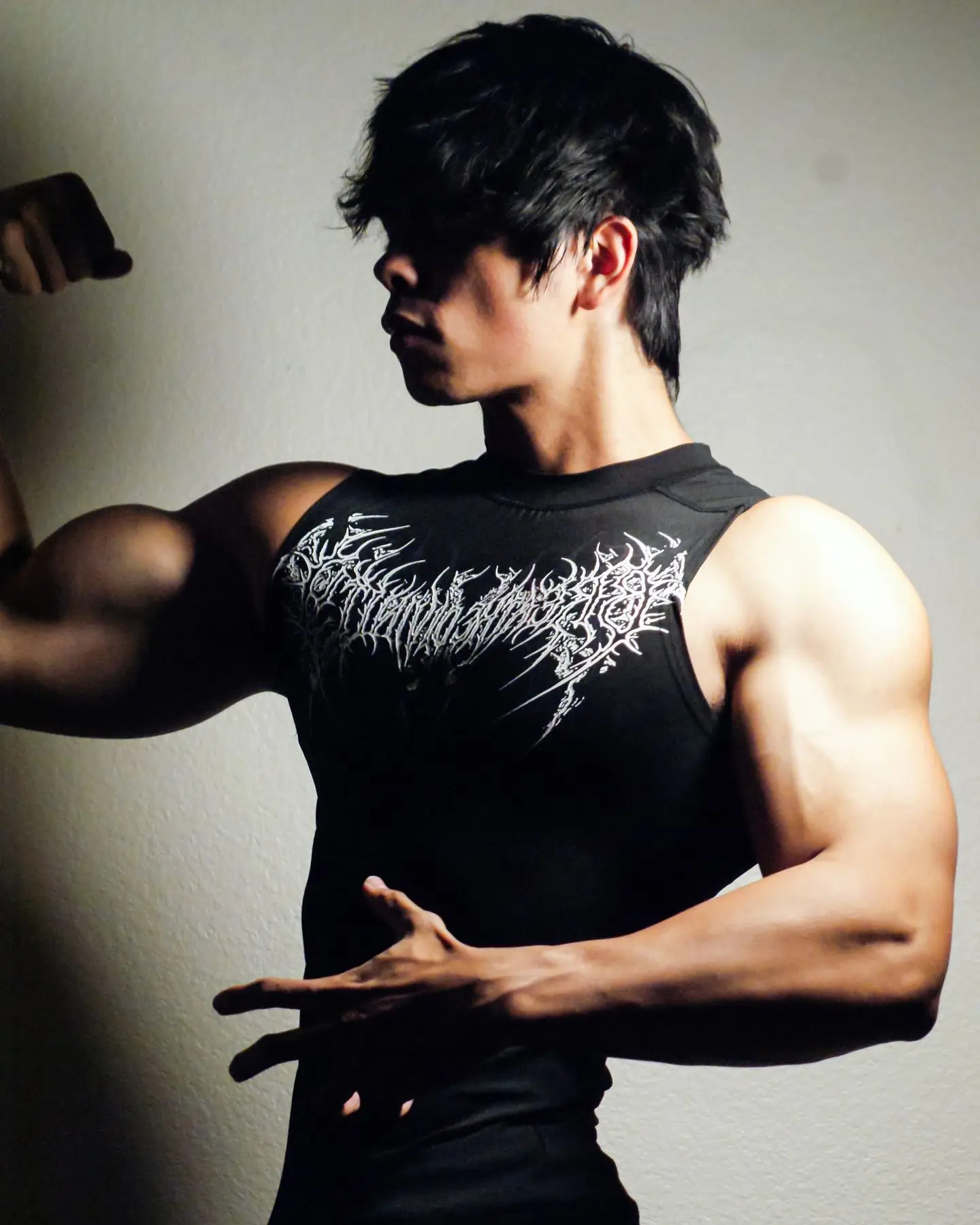 Vitality Muscle Fitness Sleeveless Vest With Avant-garde Punk Rock GYM Contrasting Gothic Bodybuilding Sleeveless T-shirt