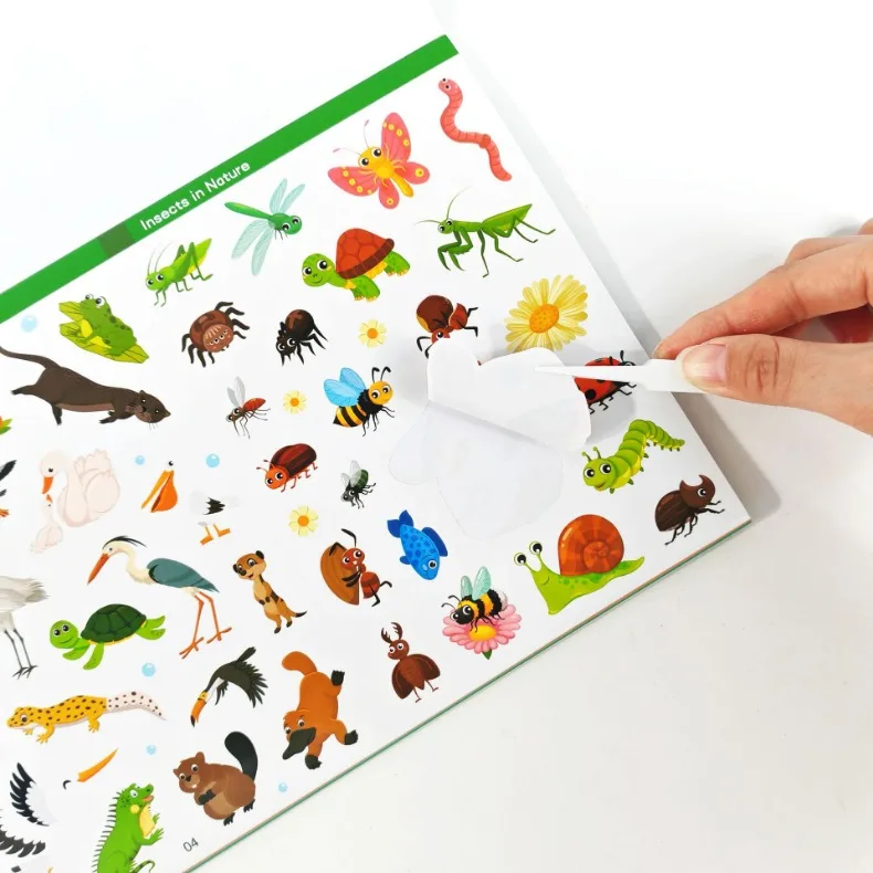 Fun Sticker Book, Search and Find Sticker Book Fun DIY Toy Book for Children Aged 3-10 Looking for Animal Parent-Child Interacti