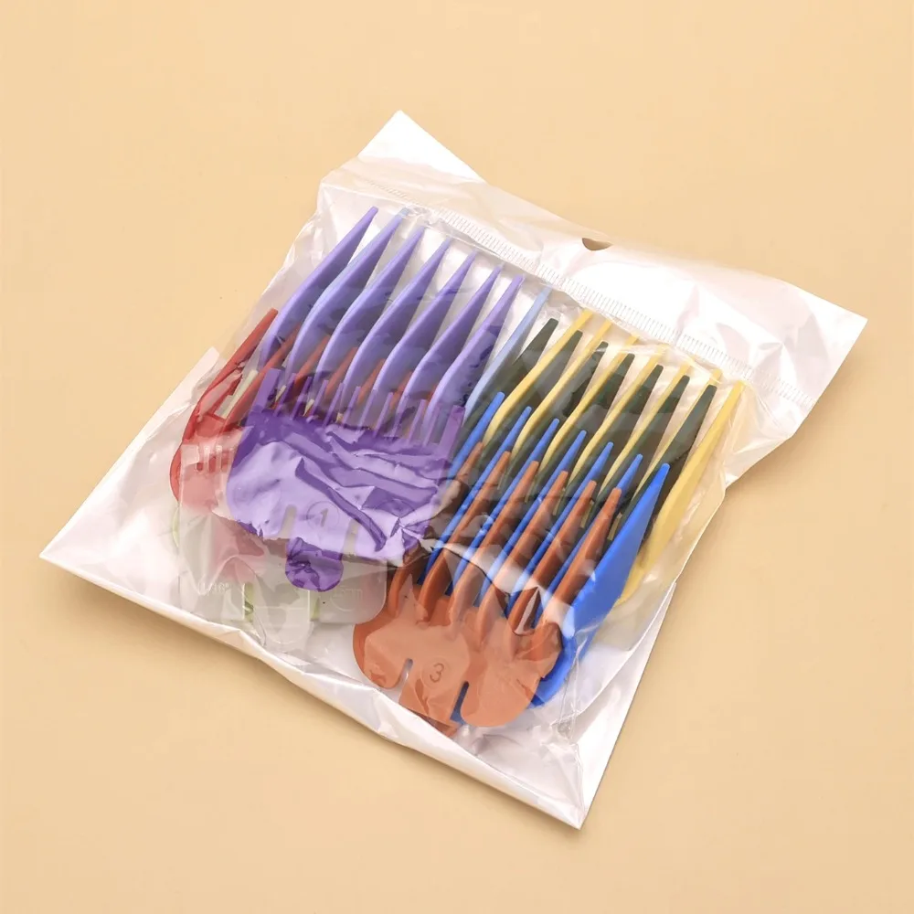 10PCS 1.5mm-25mm Hair Clipper Limit Comb Guide Attachment Set with Storage Tray Hair Clipper Haircut Accessories(Random color)