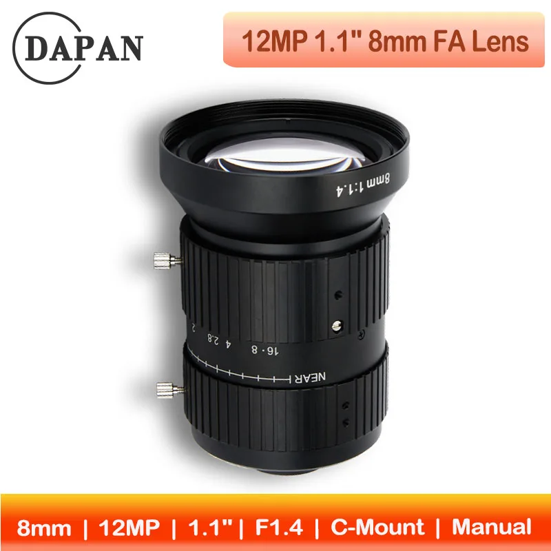 

FA Lens 20.0Megapixel 1.1Inch 8mm Fixed Focal Length FA Lens F1.4 Aperture Manual Iris 12MP C Mount Camera Lens