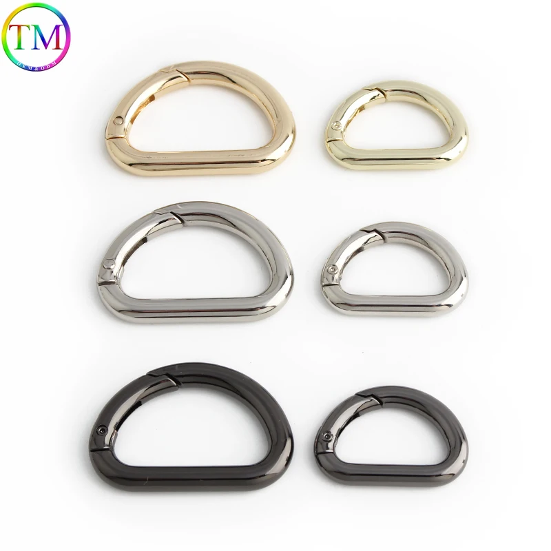 Metal D Ring Spring Ring Clasps Buckle Openable Carabiner For Handbags Strap Belt Dog Chain Purse Connector Hardware Accessories