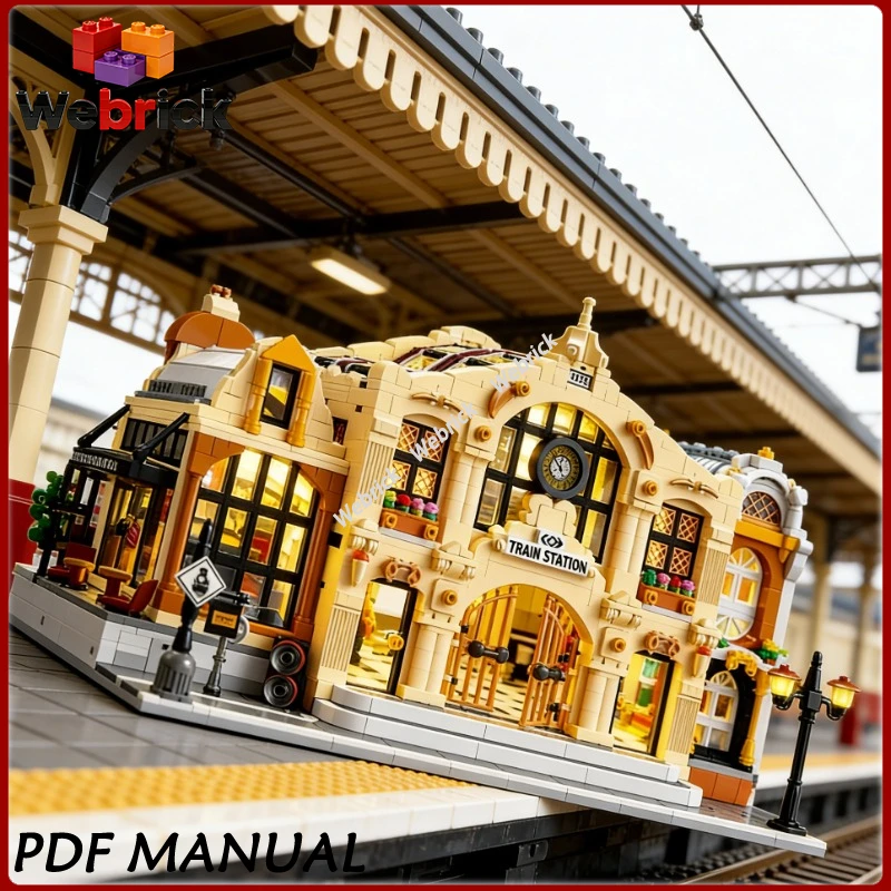 

3220 деталей: Винтажный конструктор в индустриальном стиле «Железнодорожная станция» (89140) — развивающая сборная модель для самостоятельной сборки