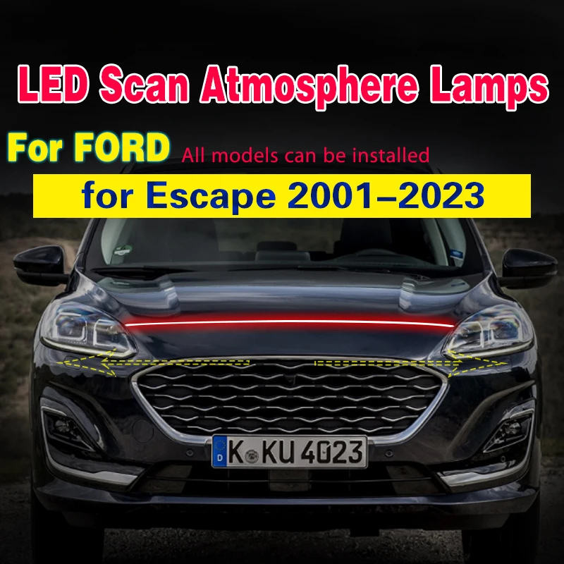 

Car Flashing 1Pcs For Ford Escape 2001-2023 LED DRL Daytime Running Lights LED Daylight Scan Starting Decorative Ambient Lamp