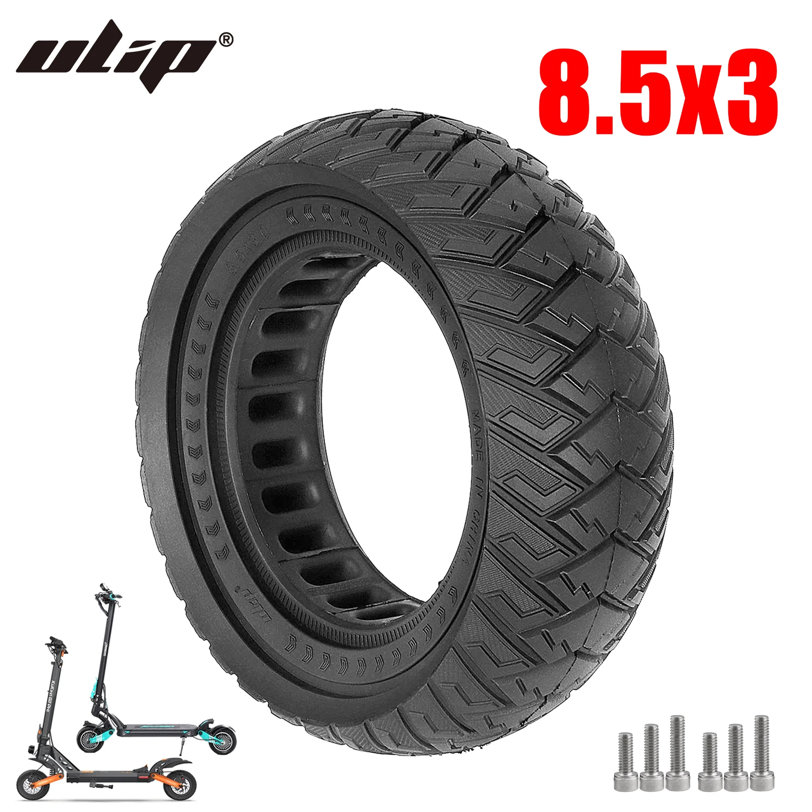 

Ulip 8.5Inch 8.5x3 Off-Road Solid Tire For Vsett 8 9+ KuKirin G2 Pro Zero8 9Pro Scooter Wear-resistant Puncture-proof Tire Parts