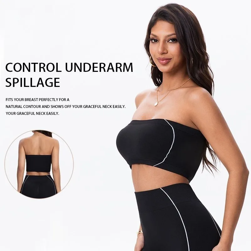 Side Line Contrast Women's Yoga Set Flat Seam Moisture Wicking Anti Rubbing Outdoor Workout Daily Trendy Fitness Two Piece Suit