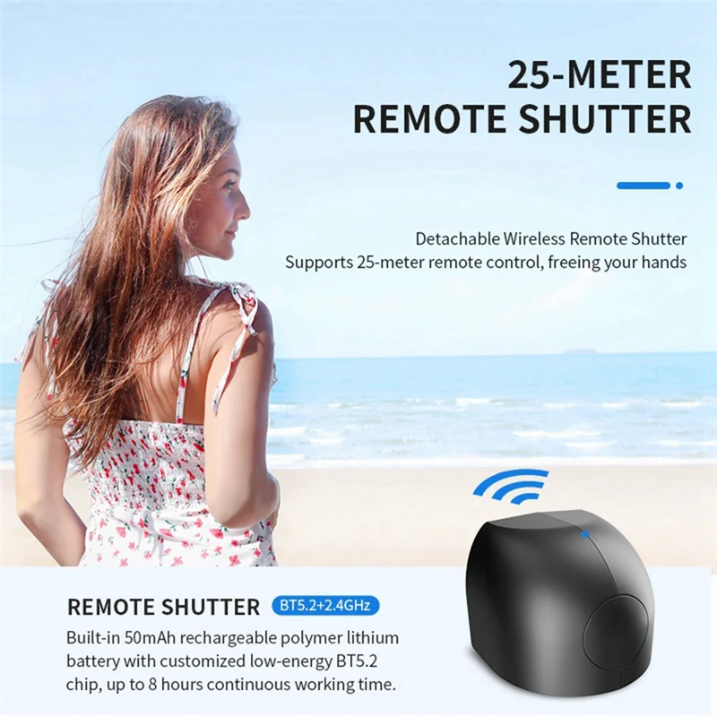 

Bluetooth Phone Bracket With Remote Control Anti-Shake Wireless Charging Rotatable Clamp For Versatile Shooting-ABIU