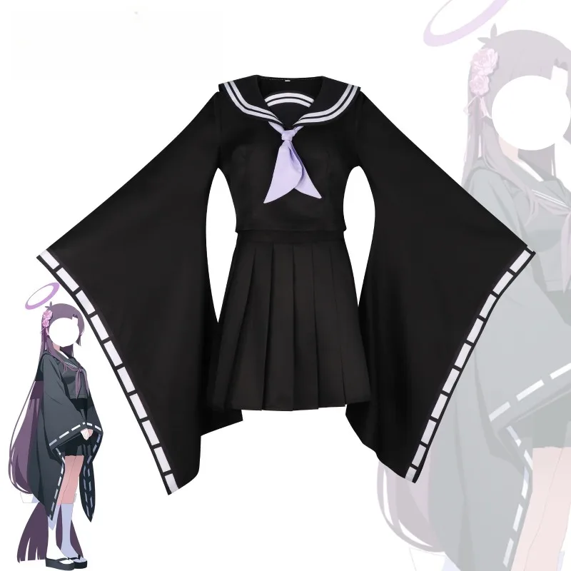 أنيمي الأزرق لعبة الأرشيف يوكاري تأثيري حلي كيمونو JK زي مدرسي دعوى للنساء الفتيات هالوين كرنفال حفلة الزي #1