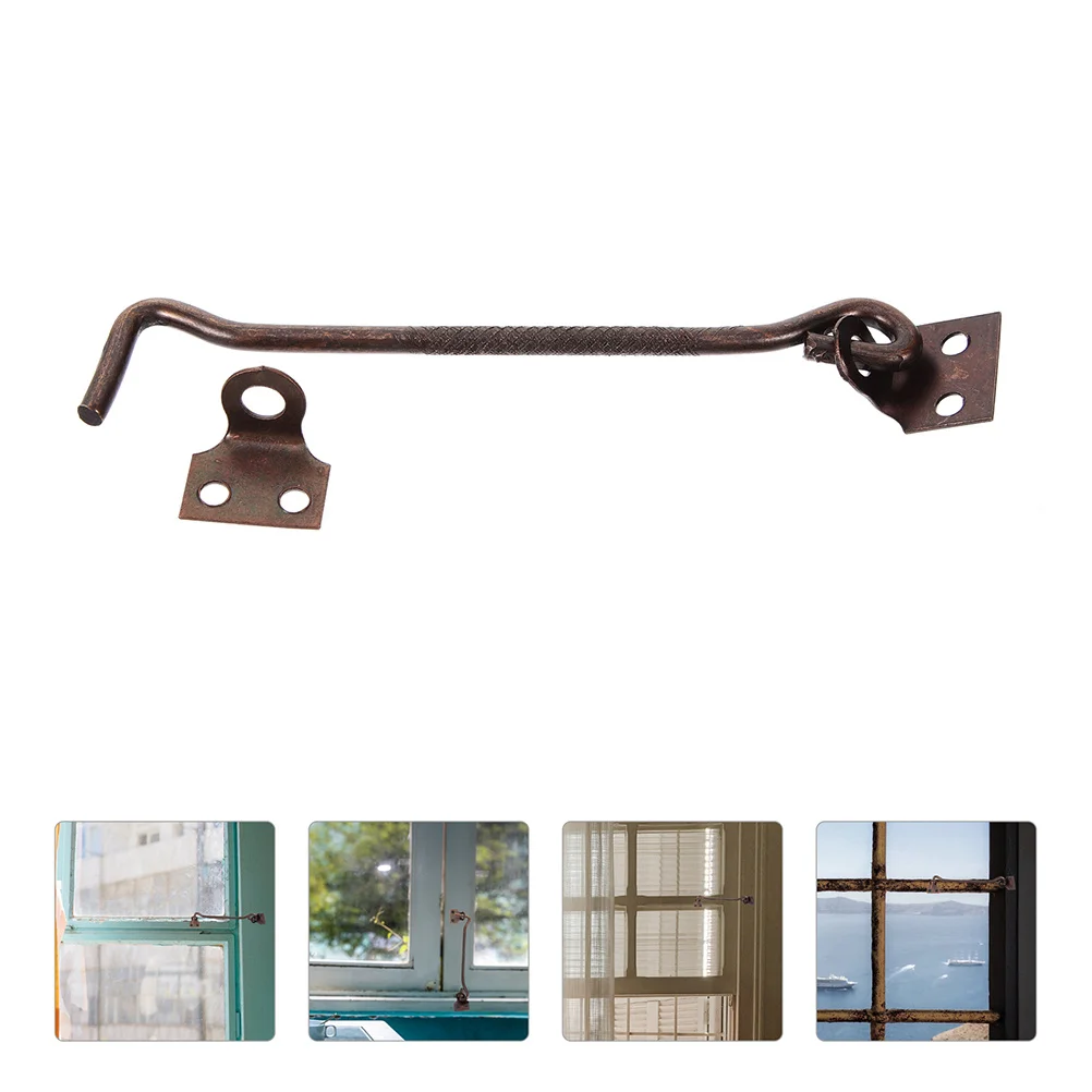 

1 set 1 Set Vintage Window Hook Latch Heavy Duty Iron Closure For Doors Windows Garage Cabinet Barn Catch Safety Lock Eye Hook
