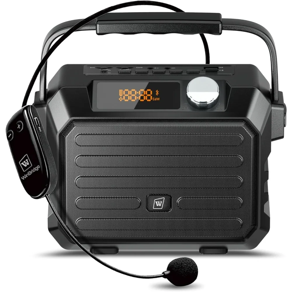 مضخم صوت لاسلكي للمعلمين، نظام PA محمول بقدرة 30 وات مع ميكروفون سماعة رأس UHF ومكبر صوت بلوتوث، للفصول الدراسية #1