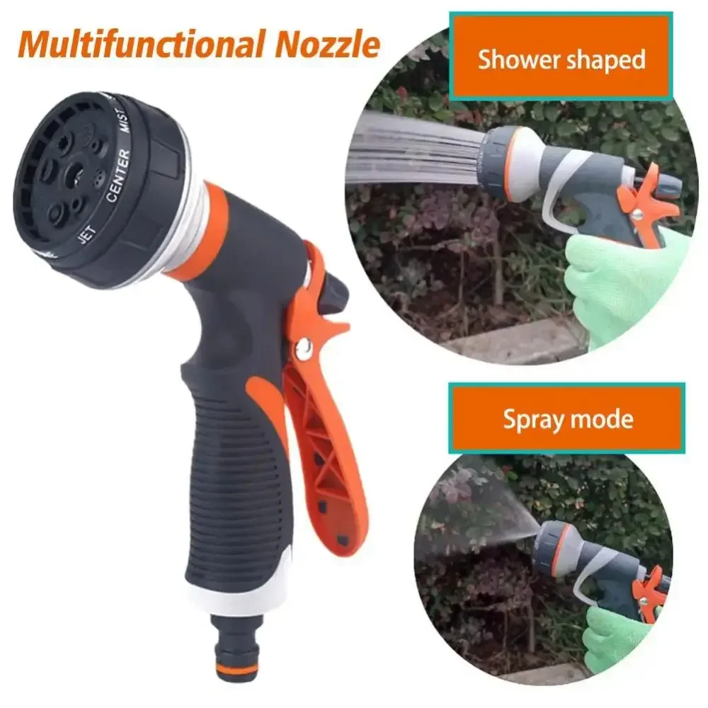 

Garden Hose Nozzle Spray Lawn Watering 8 Spray Patterns Pressure Wash Multi-Function Car High Sprayer Nozzle Durable Hand-H S8V7