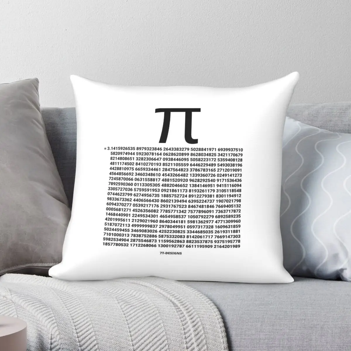 Pi Circle Number Mathematics Pillowcase Polyester Linen Velvet Pattern Zip Decorative Throw Pillow Case Car Cushion Case 45x45