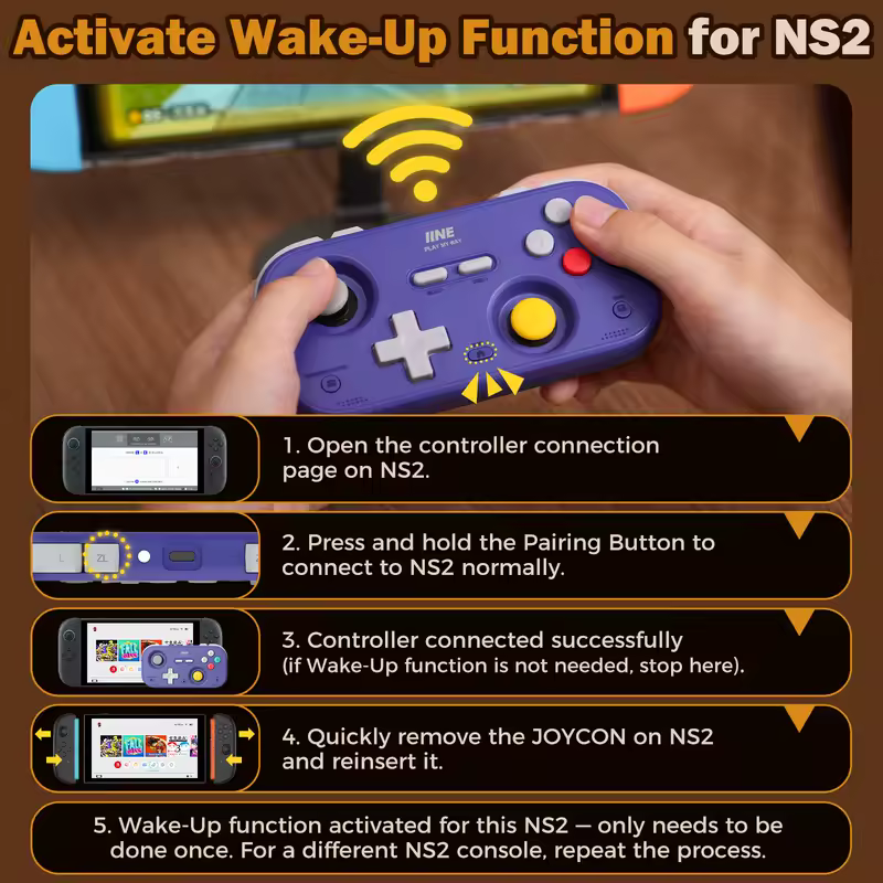 IINE Pocket Retro Game Controller,1000Hz Recessed Stick, Hall Effect Joysticks,Portable Mini Gamepad Customizable Controls - Image 5