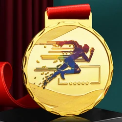 Medaglia di maratona in metallo, personalizzazione creativa, souvenir da competizione di corsa, un premio, decorazione da appendere al collo, 1 pezzo