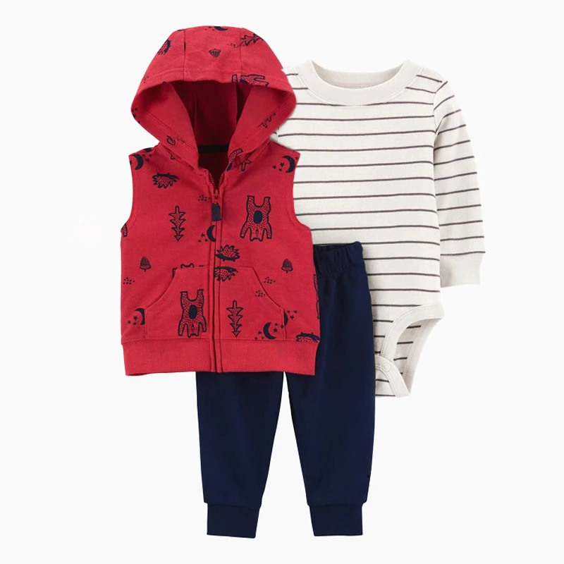 Ircomll-Ensemble de vêtements pour bébé fille et garçon, veste à capuche pour nouveau-né, costume de batterie fj+, tenues pour enfant, 3 pièces