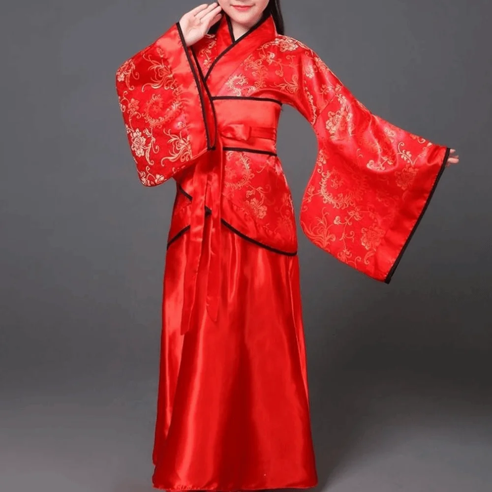 Fashion Ethnic Children's Ancient Costumes Silk Robe Photo Prop Chinese Style Clothes Retro Printed Chinese Traditional Clothes