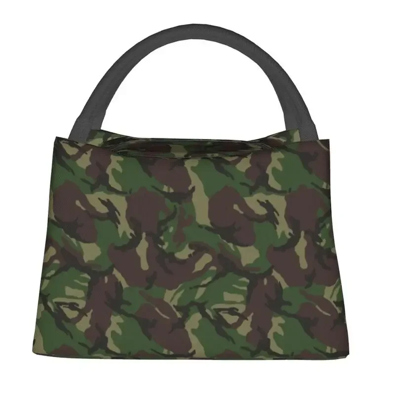 British DPM Camo Insulated Lunch Bag for Camping Travel Military Army Camouflage Resuable Thermal Cooler Bento Box Women