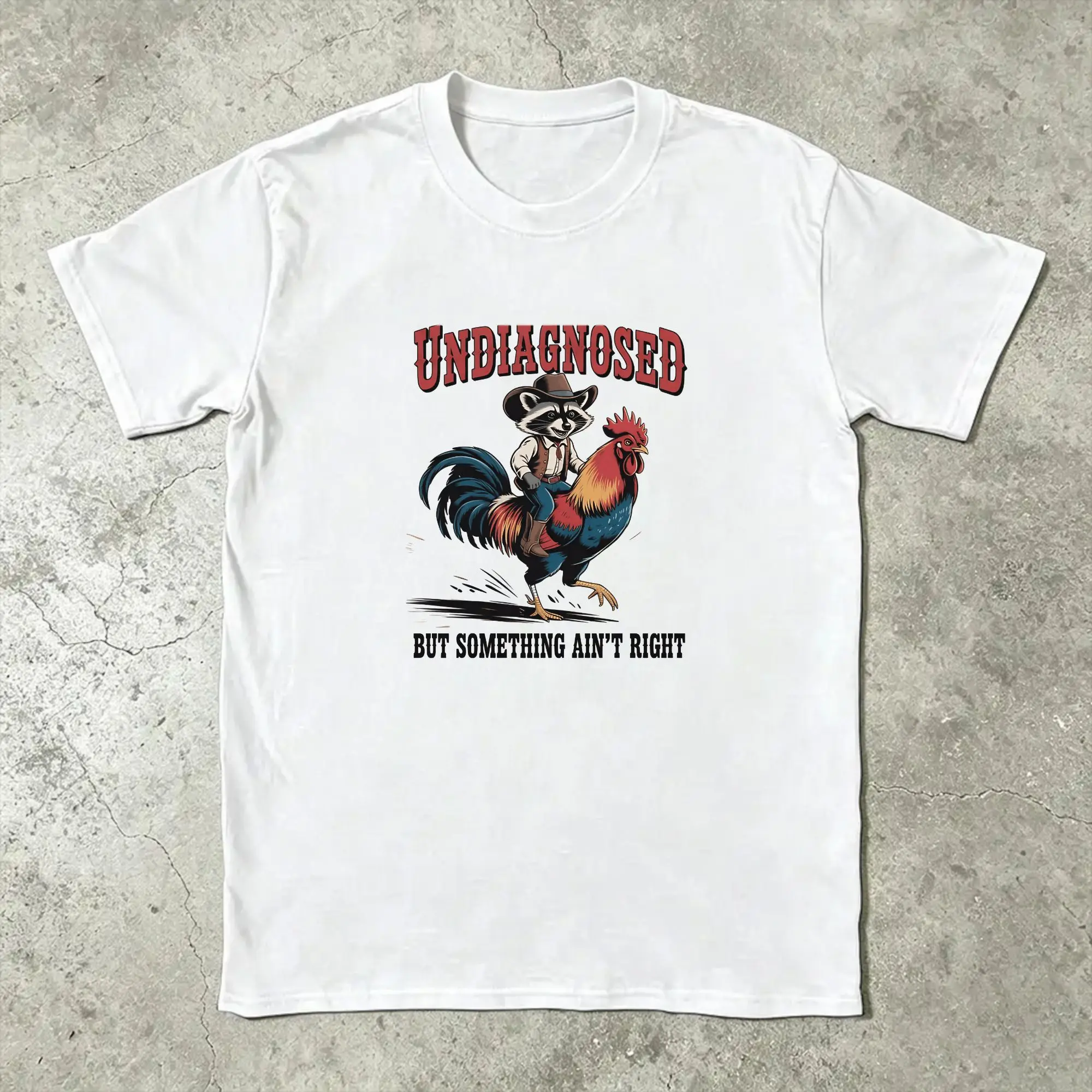 Undiagnosed But Something Ain‘t Right T Shirt Summer  100% Cotton T-Shirts For Men's Casual Tshirt Short-Sleeve Y2K Funny Tees
