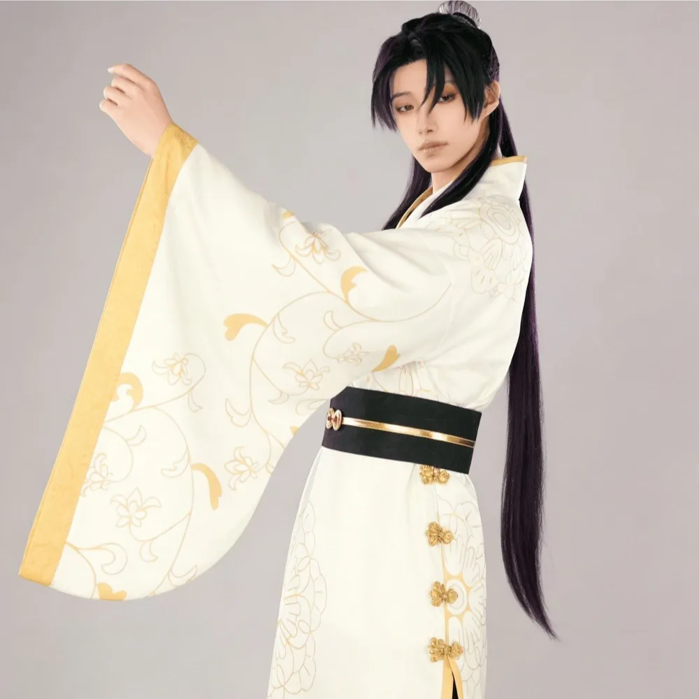 

Anime The Apothecary Diaries Jinshi Cosplay Costume Wig White Robe In Sweets Paradise Halloween Convention For Men Hanfu