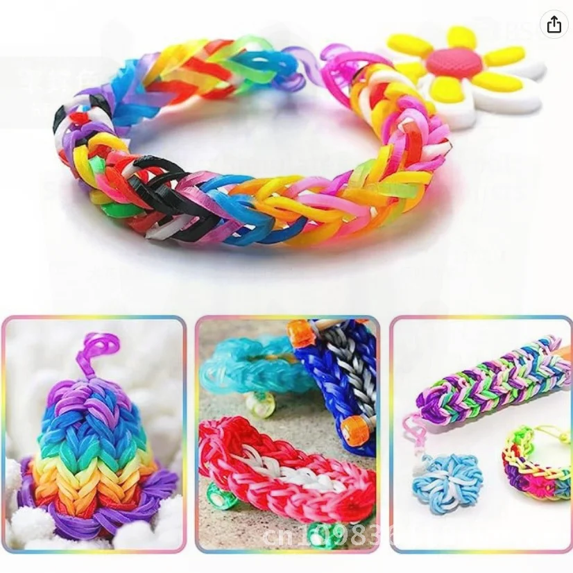 Juego de bandas de goma de 34 colores, 17160 + rejillas, sección luminosa, paquete de repuesto de pulsera de Color, juguete educativo Visual para niños