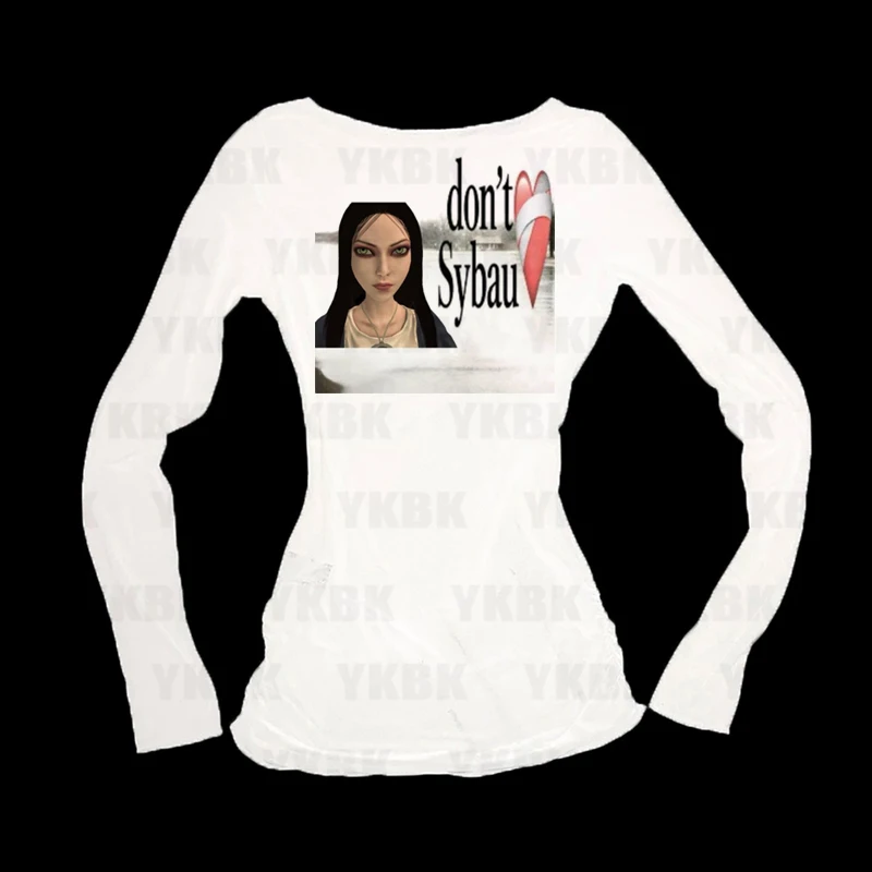 Süße Mädchen Casual Baby Tank Harajuku Anime Punk Print Langarm Street Tops Vintage Y2k Stil Emo Frauen Weste 90er Jahre Mode