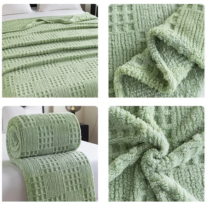 Soft Plush Blanket Warn Bed Cover Office Napping Blanket Thick Ball Wool Casual Air Conditioning Blanket