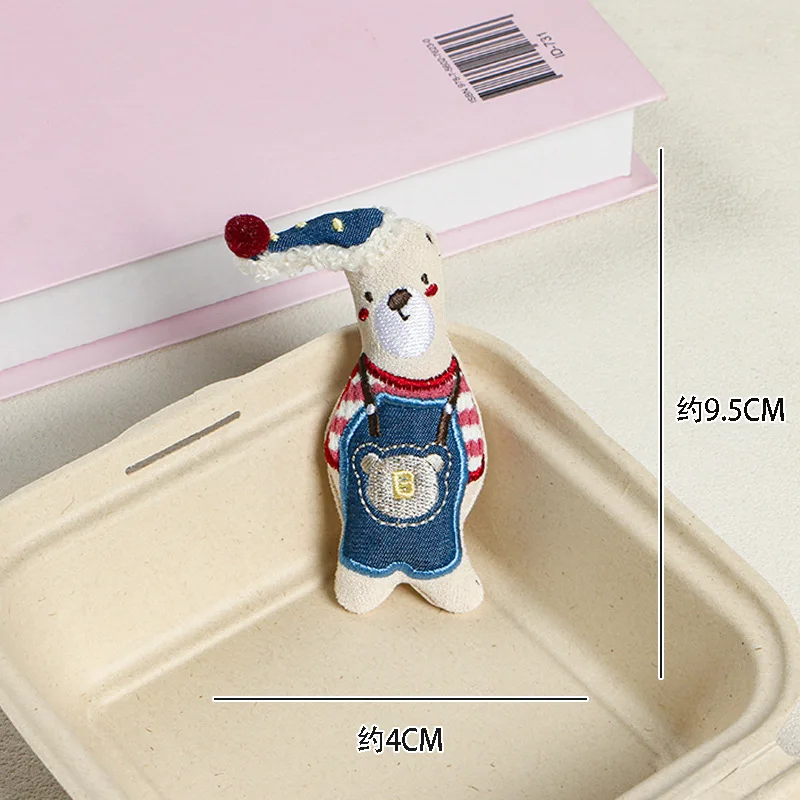 Brooch Pin Cute Plush Denim Bear Girl Backpack Decoration Accessory Lightweight Blue Fabric Small Daily Party Travel Gift