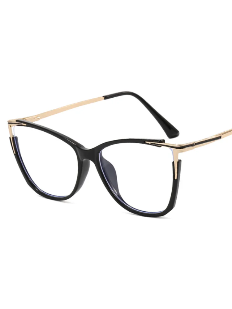 2023 New Fashion Women Anti Light Blue Cat Eye Glasses Frame Retro Hight Quality Luxury Optical Computer Reading Eyeglasses