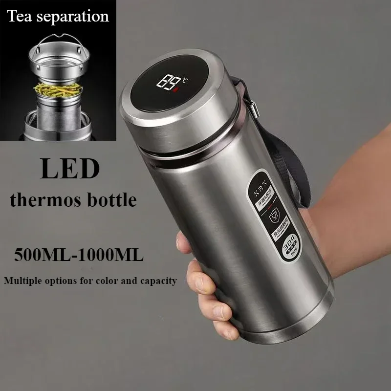 

1L Stainless Steel Thermos Bottle Intelligent Temperature Display Thermos Bottle LED Water Bottle Portable Sports Thermos