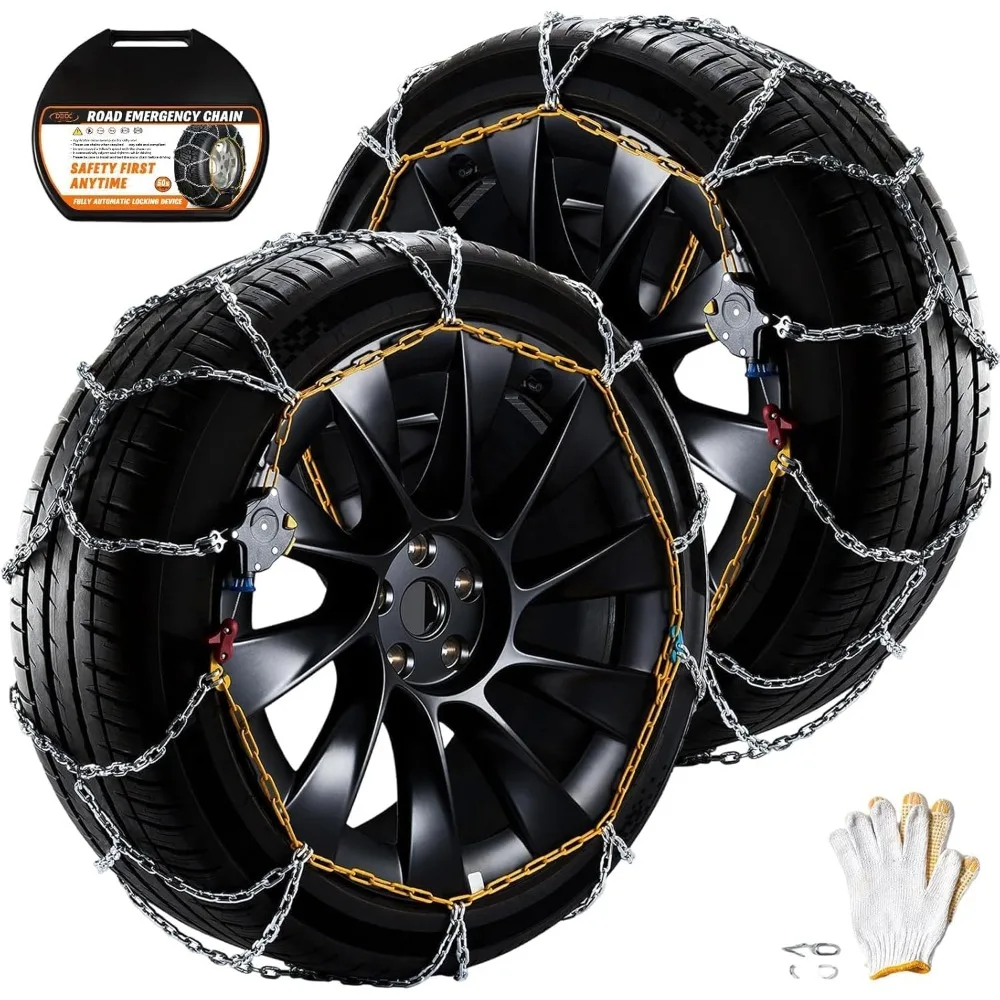 

Quick-Fit Traction Chains for SUV and Light Truck Tires, Universal Reusable, Easy to Install, Emergency Snow Chains
