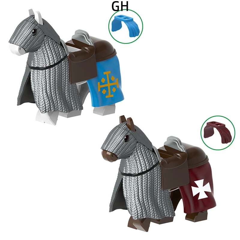 The Medieval Jerusalem Tripoli War Horse Model Blocks MOC Bricks Set Gifts Toys For Children GH0261 GH0262