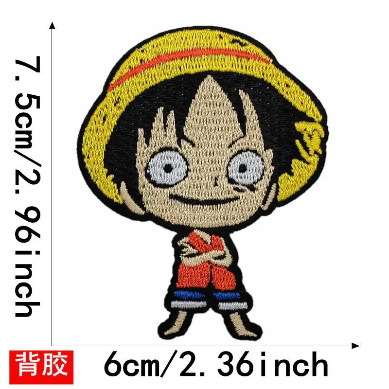 Anime ein Stück Cartoon Stickerei Stoff Klebe papier Action figur Schädel Hut Kleidung Zubehör Patch Patch Heiß kleber Geschenk