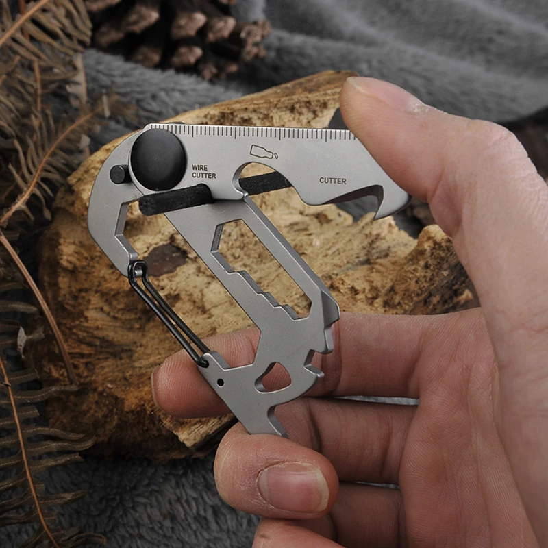 HDIRXG Multifunctionele Klimkarabijnhaak EDC Sleutelhanger Uitrusting Buitengereedschap Kamperen Wandelen Roestvrijstalen Sleutel Flessenopener
