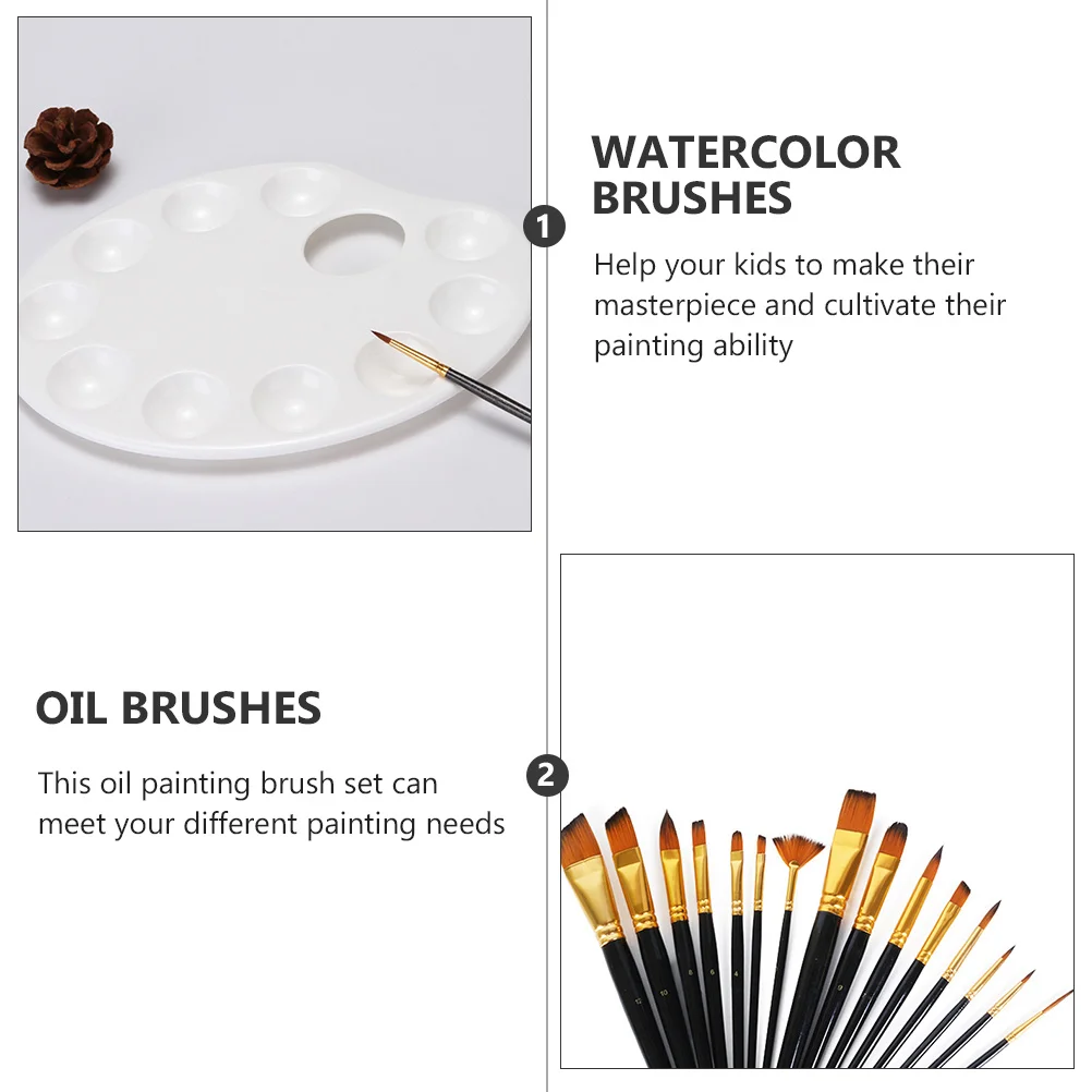 

1Set Craft Painting Brush Set Nylon Hair Watercolor Oil Brushes for Artworks Comfortable Grip Easy Control Watercolor