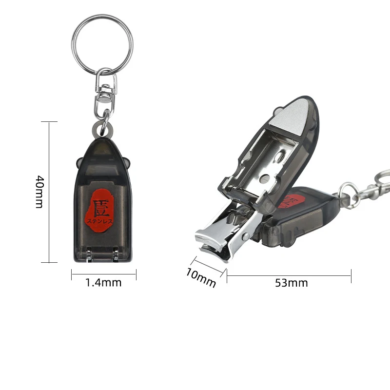 Creative Nail Clipper Mini Folding Nail Knife Stainless Steel Flipped Portable Nail Clipper Cutters Nail Tools Key Pendant