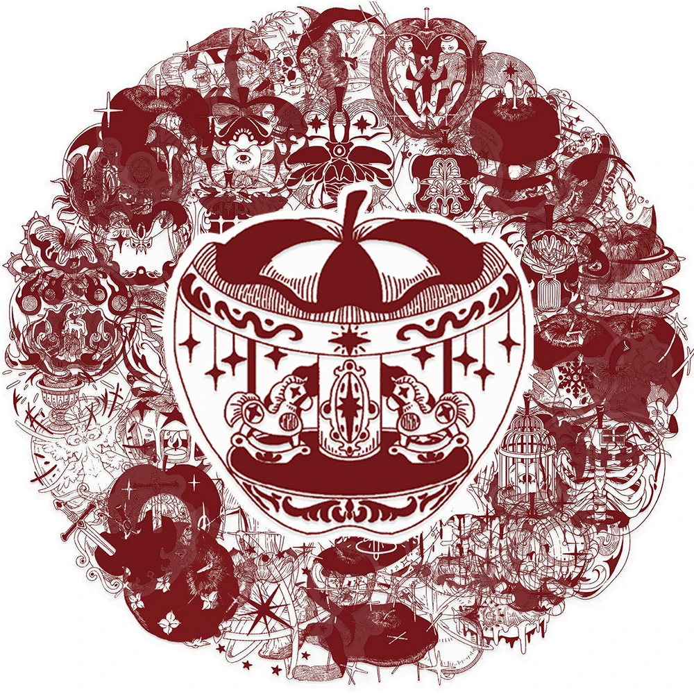 10/30/50 szt. Przezroczyste naklejki z motywem czerwonego jabłka, kreatywne wzory, naklejki z kreskówkami, naklejki na kask, telefon, laptop, fajne naklejki graffiti