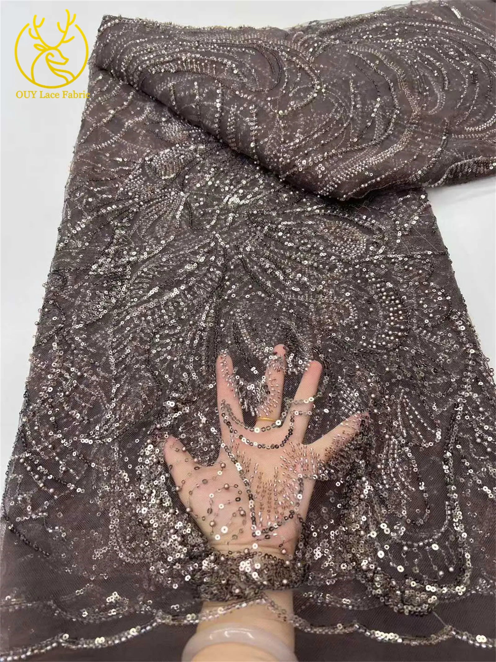 أحدث الفرنسية الترتر تول أقمشة الدانتيل 2025 تصميم جديد الأفريقي مطرز أقمشة الدانتيل للنساء فستان العشاء مواد الخياطة