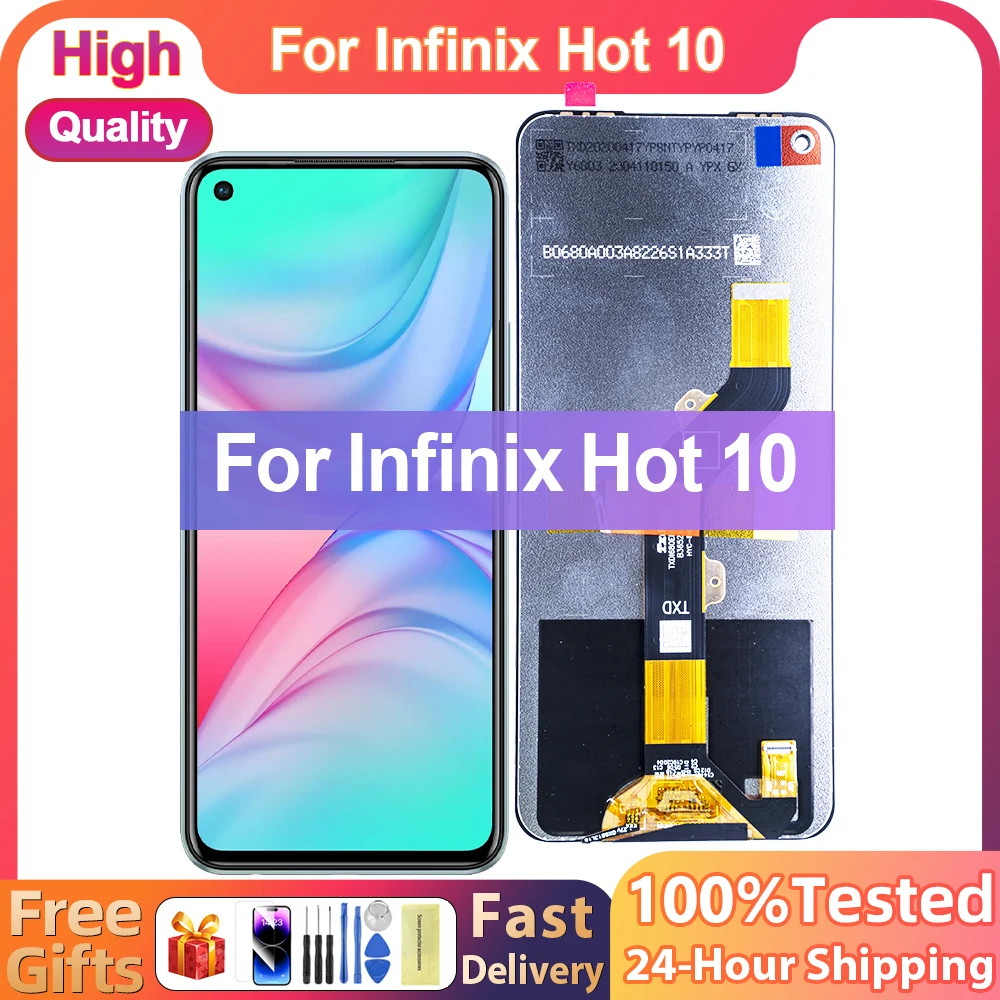 6.78'' New LCD For Infinix Hot 10 LCD Display Touch Screen For Hot10 X682B X682C LCD Repair Digitizer Assembly Replacement Parts