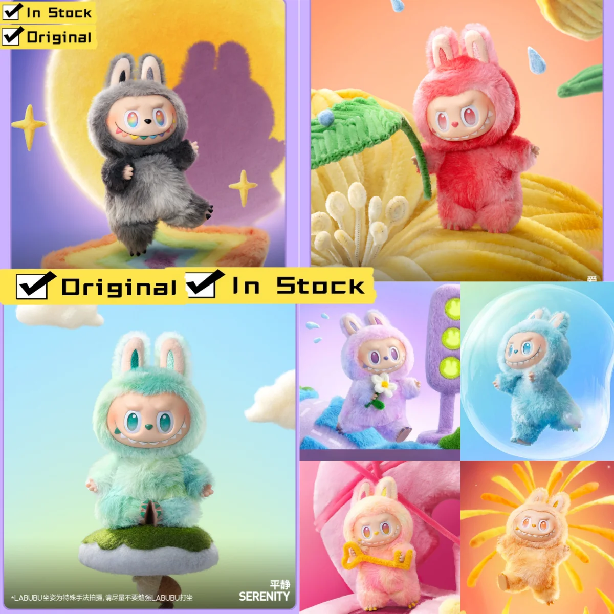 

In Stock Original Labubu3.0 Monster Labubu Series Big Into Energy Vinyl Face Blind Boxes Pendant Cute Figure Dolls Festival Gift