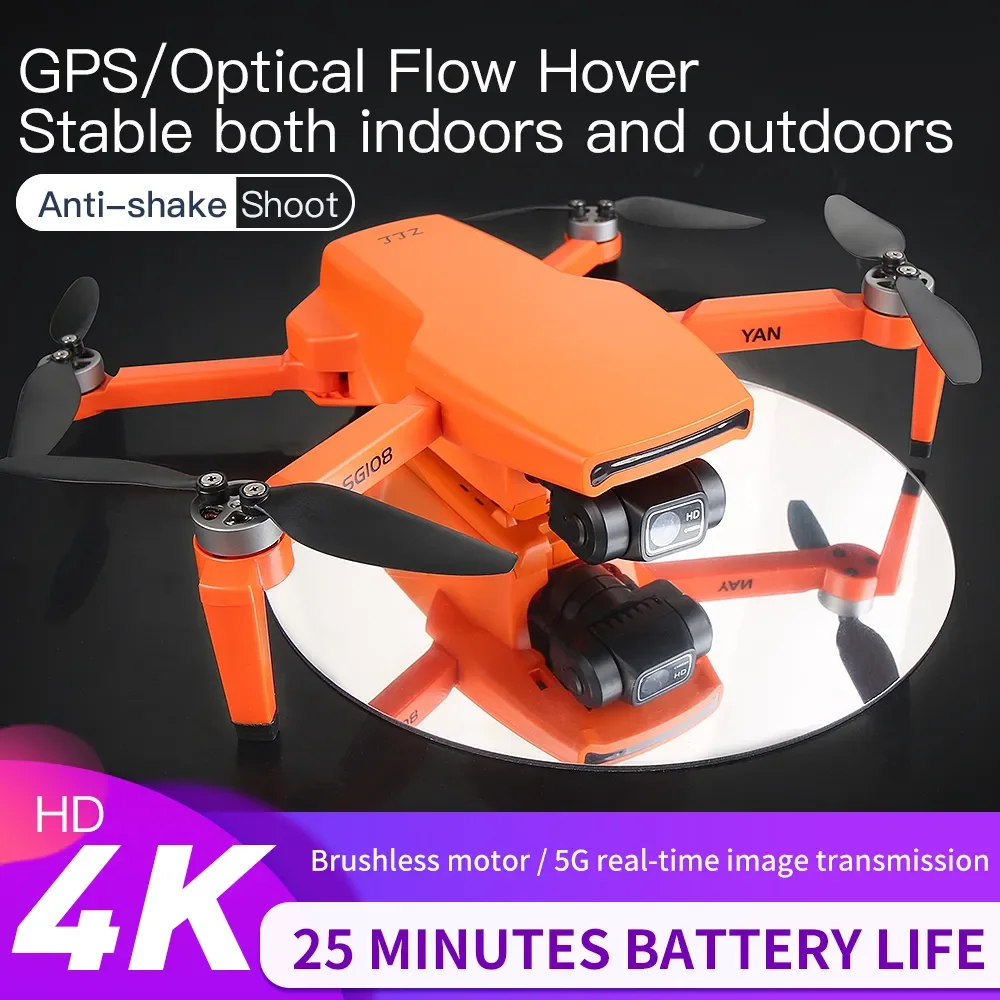 Pro GPS Drone 4K Profesional Dual HD Camera 2-Axis Gimbal 5G WiFi Aerial Photography Brushless Foldable Quadcopter RC Dron