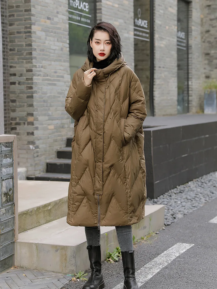 Winter Jackets Woman 2024 Large Size Thickened Long Down Coats 90% White Duck Down Warm Hooded Casual Loose Outwear Female