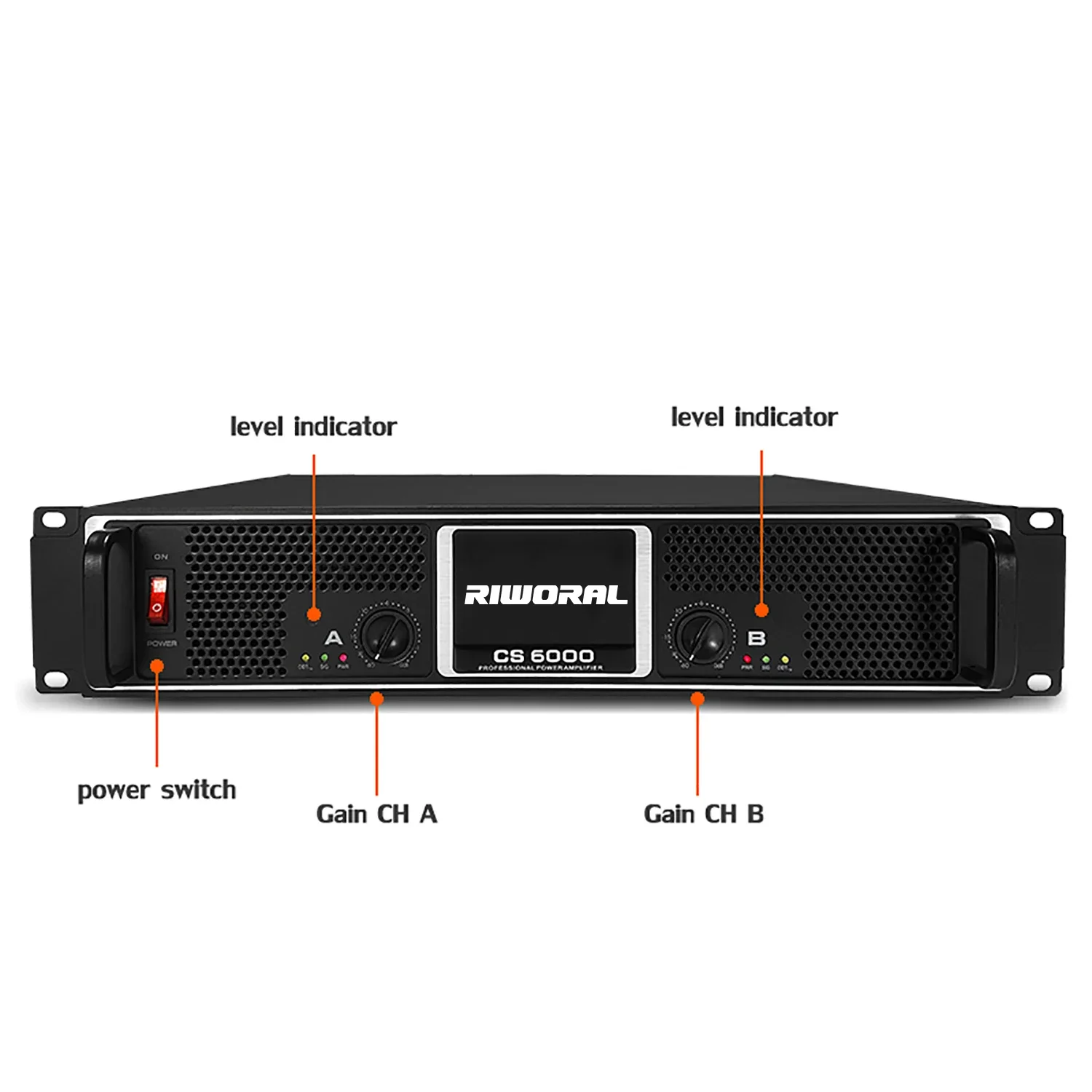 CS6000 Stereo Audio 2channels 1400W*2 Stage Performance Audio Power Amplifier