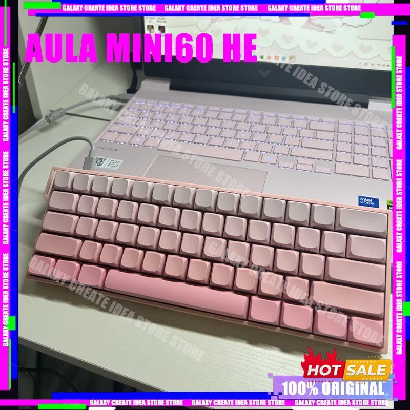 

AULA MINI 60HE Pro Series Magnetic Switch Keyboard Three-mode for E-sports Games RGB RT0.01mm 8K Scan Rate 4000mAh Battery Life